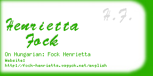 henrietta fock business card